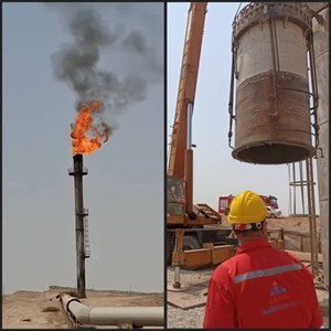 برای نخستین بار صورت گرفت/ بازسازی و نصب تیپ مشعل‌های کارخانه گاز و گازمایع ۹۰۰ پازنان ۲