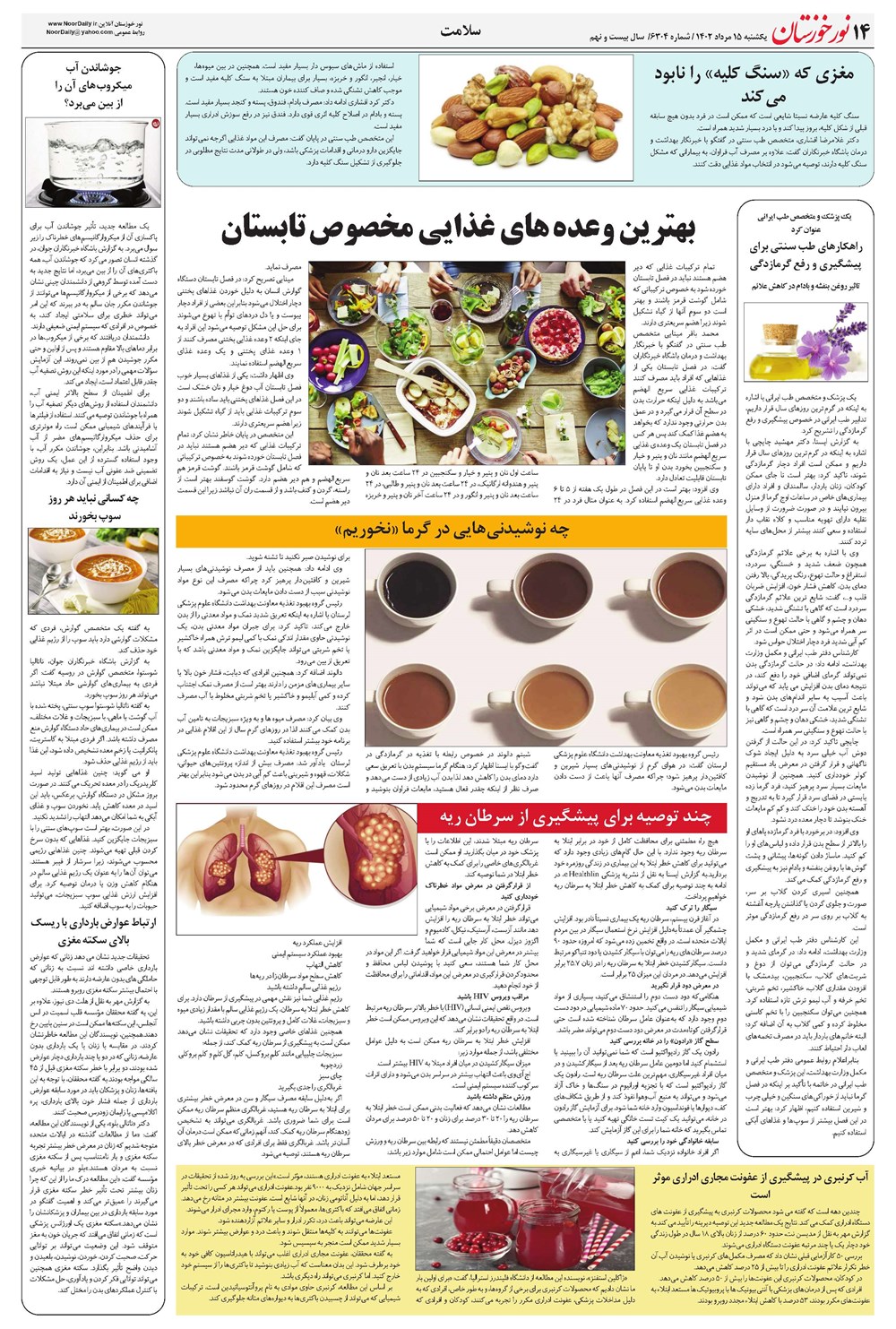 روزنامه تاریخ ۱۵ مرداد ۱۴۰۲