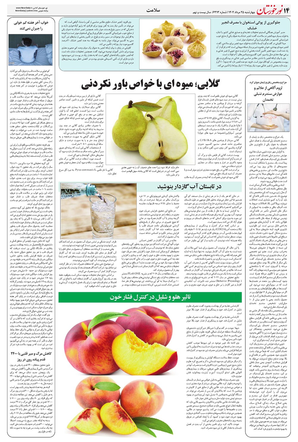 روزنامه تاریخ ۲۵ مرداد ۱۴۰۲