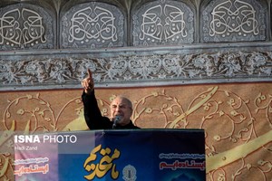 در راهپیمایی امروز مردم تهران/ قالیباف: ترامپ قمارباز بیا تا ببینی چه طور همه امکانات شما در منطقه نابود خواهد شد